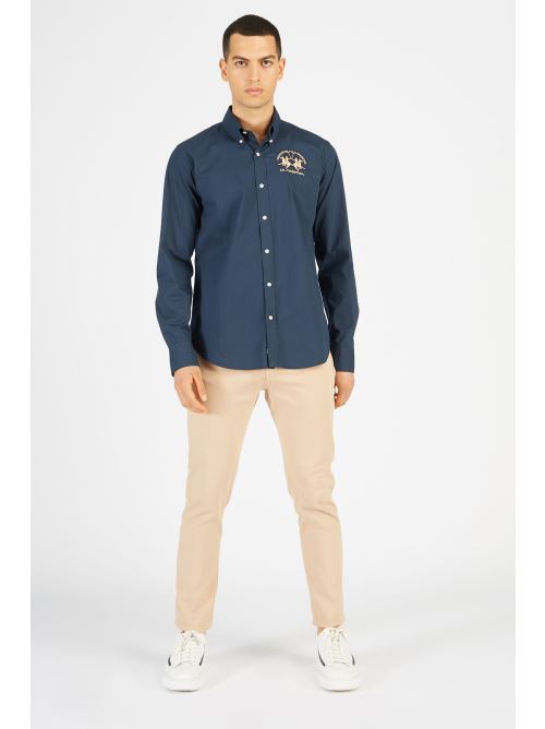 MAN SHIRT L/S POPLIN STRETCH LA MARTINA | CCMC01-PP003/07017